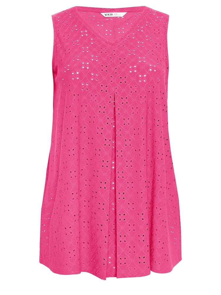 Yours Curve Blue Broderie Pleated Swing Vest 2 Pack - Image 8 of 8 Yours Curve Blue Broderie Pleated Swing Vest 2 Pack - Image 8 of 8
