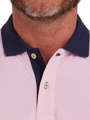 Raging Bull Pink Contrast Panel Pique Polo Shirt - Image 4 of 7
