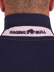 Raging Bull Pink Contrast Panel Pique Polo Shirt - Image 5 of 7