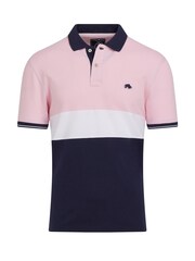 Raging Bull Pink Contrast Panel Pique Polo Shirt - Image 6 of 7