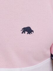 Raging Bull Pink Contrast Panel Pique Polo Shirt - Image 7 of 7