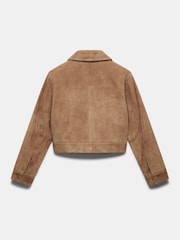 Mint Velvet Brown Suede Cropped Jacket - Image 4 of 4