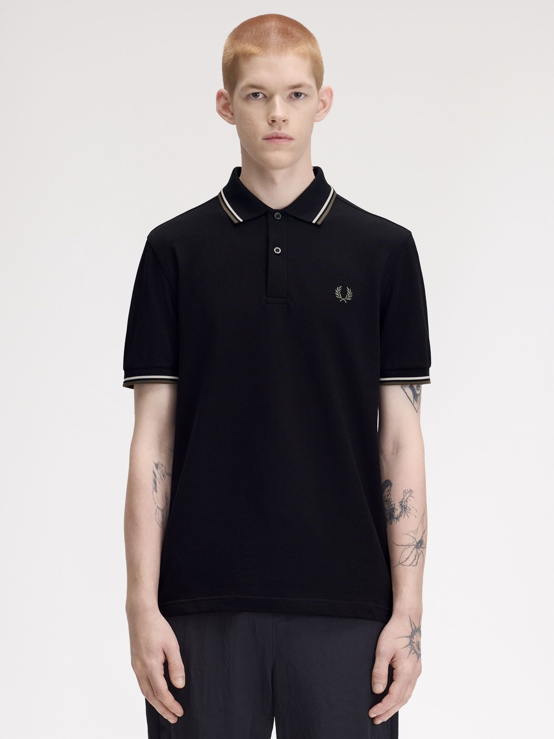 Buy Fred Perry Black Twin Tipped Polo Shirt from Next USA