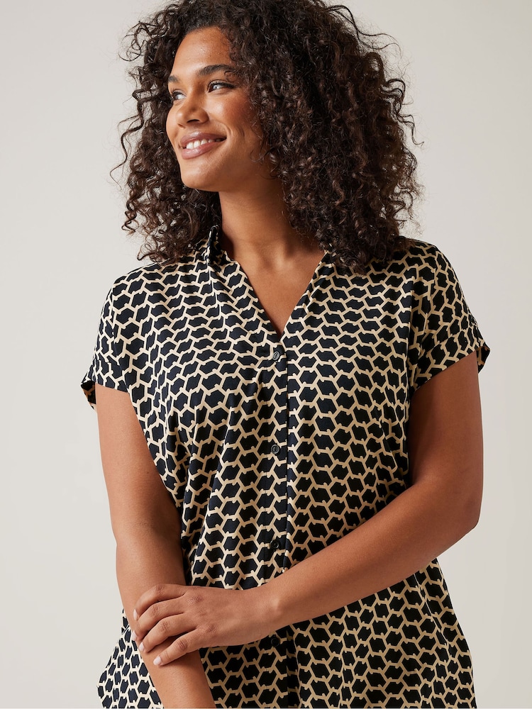 Evans Curve Zig Zag Print Blouse - Image 4 of 5