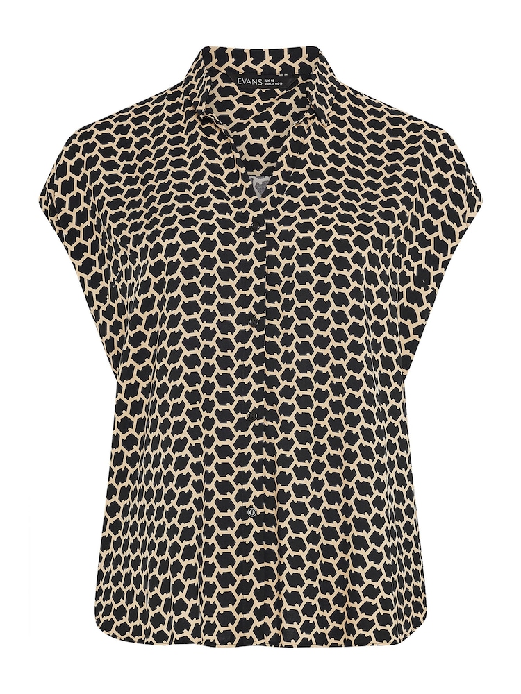 Schwarz - Evans – Bluse mit Zickzack-Print, Curve - Bild 5 von 5