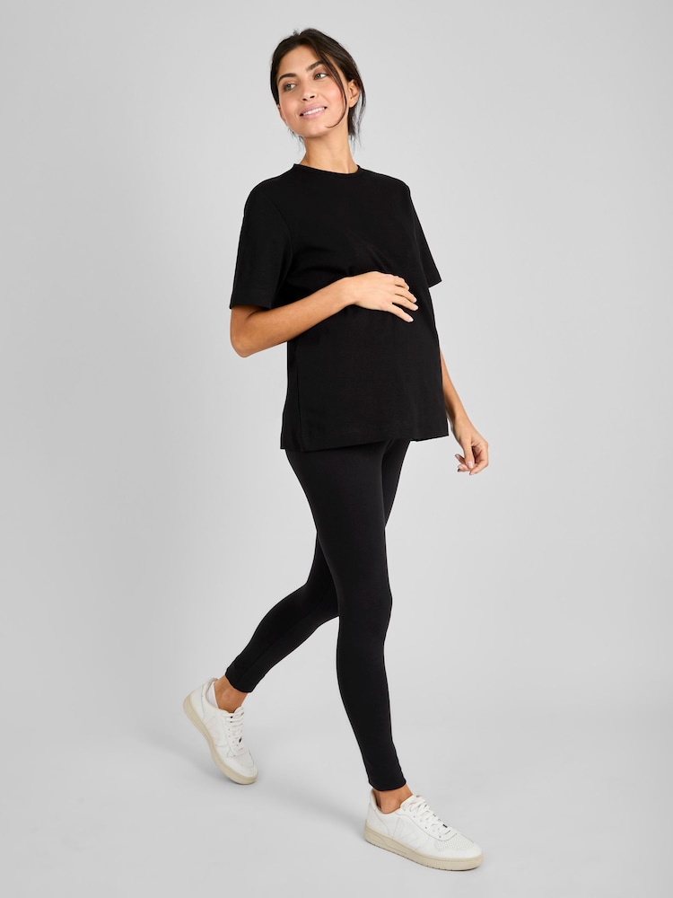 Noir - T-shirt de maternité oversize JoJo Maman Bébé - Image 3 of 4