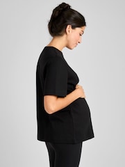 JoJo Maman Bébé Black Oversized Boyfriend Maternity T-Shirt - Image 5 of 6