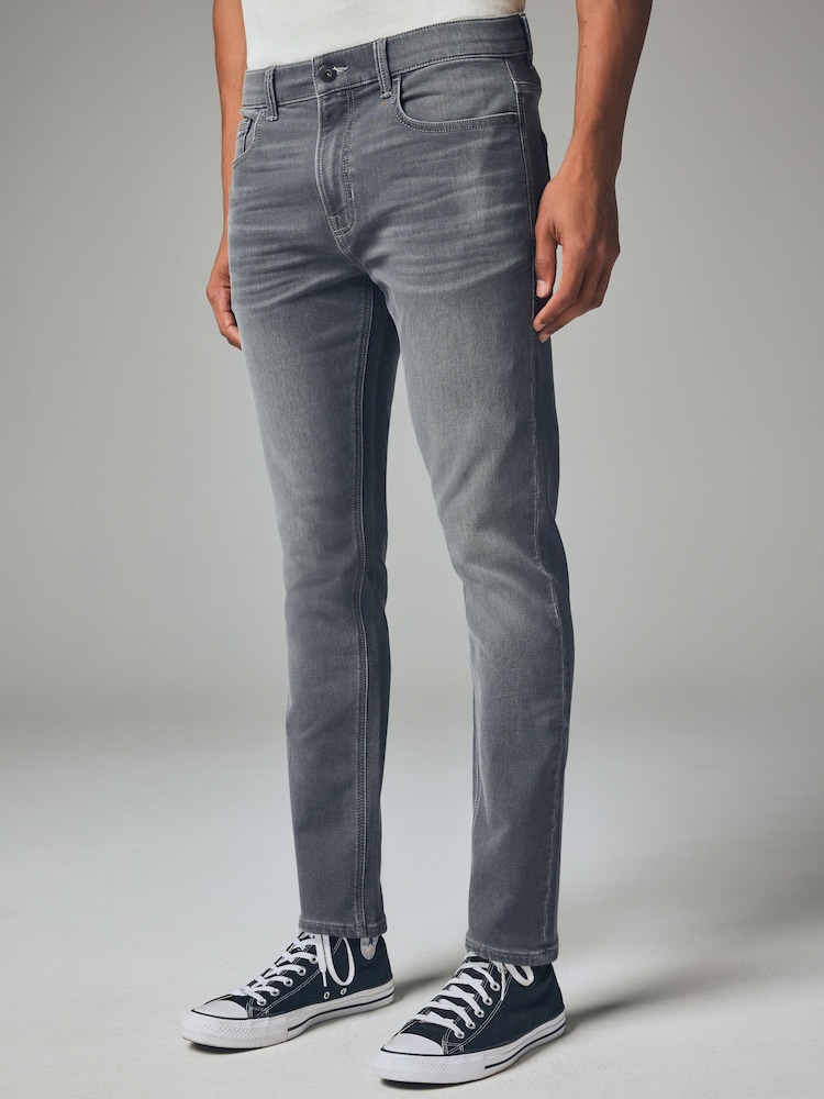 Grey Mid Skinny Fit Comfort Stretch Jeans - Image 1 of 13 Grey Mid Skinny Fit Comfort Stretch Jeans - Image 1 of 13