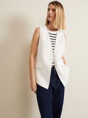 Phase Eight White Longline Inara Waistcoat - Image 1 of 7