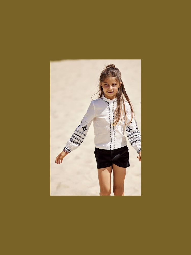 ONLY KIDS High Waisted 100% Cotton Denim Black Shorts - Image 1 of 3