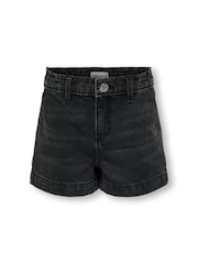 ONLY KIDS High Waisted 100% Cotton Denim Black Shorts - Image 2 of 3