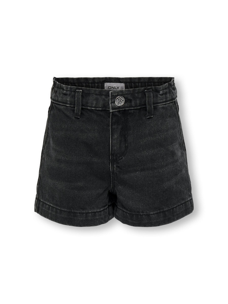 ONLY KIDS High Waisted 100% Cotton Denim Black Shorts - Image 2 of 3