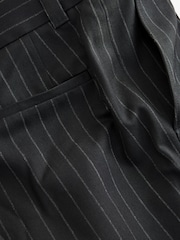 Black EDIT Wide Pinstripe Smart Trousers - Image 10 of 10