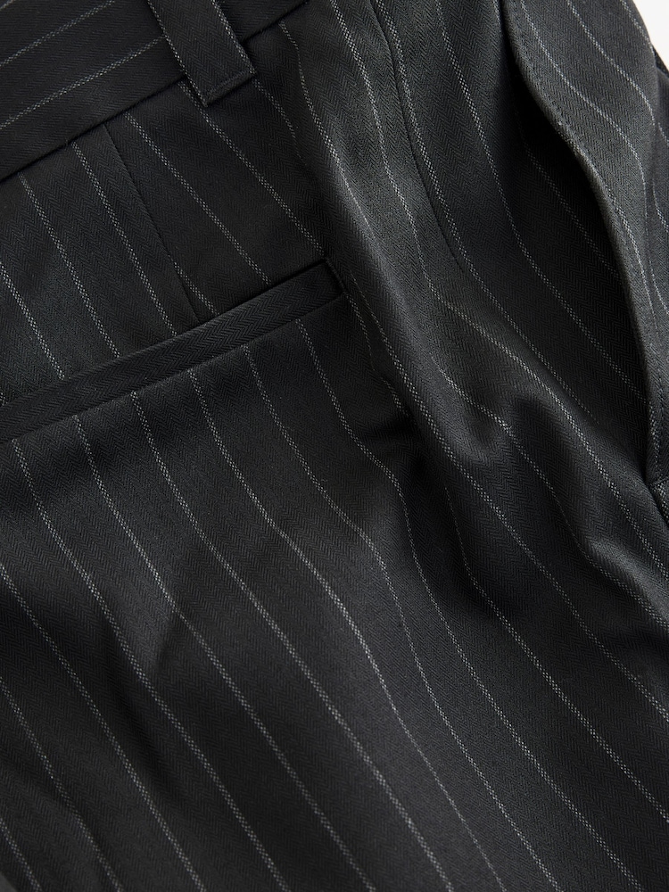 Black EDIT Wide Pinstripe Smart Trousers - Image 10 of 10