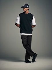 Black EDIT Wide Pinstripe Smart Trousers - Image 4 of 10