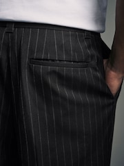 Black EDIT Wide Pinstripe Smart Trousers - Image 6 of 10