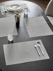 Set of 4 Grey Wipe Clean Weave Placemats - Image 1 of 2