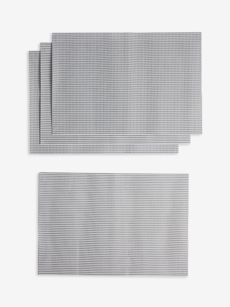 Set of 4 Grey Wipe Clean Weave Placemats - Image 2 of 2