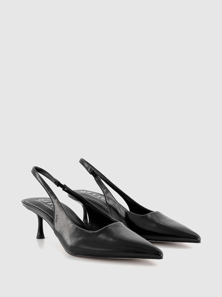 Office Black Madison Point Court Kitten Heel Shoes - Image 2 of 3