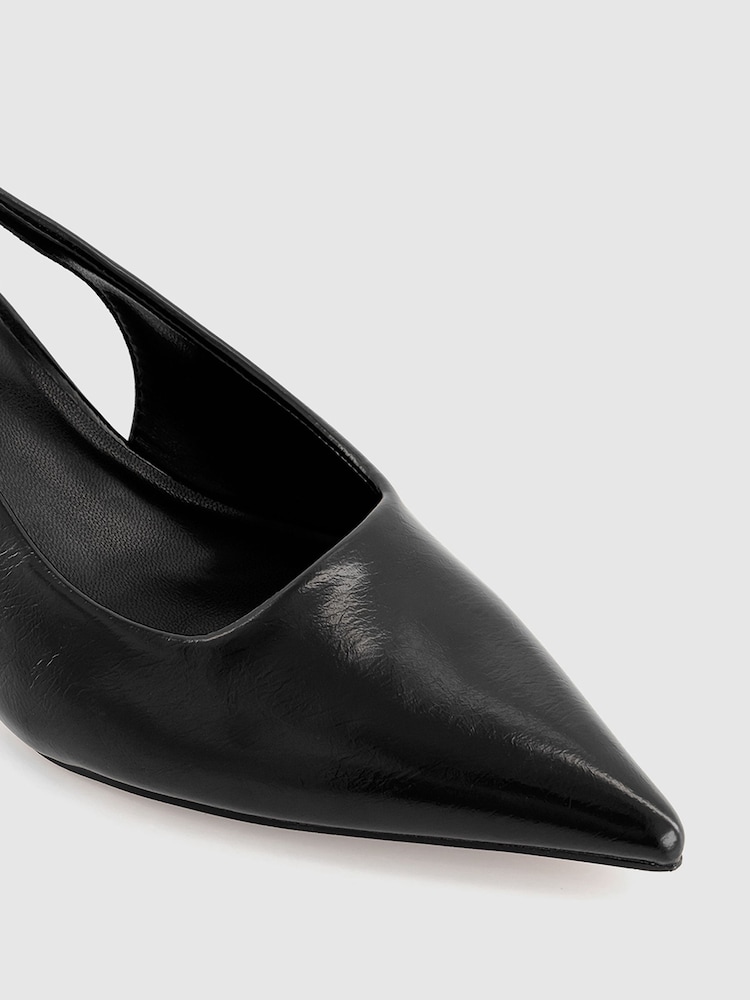 Office Black Madison Point Court Kitten Heel Shoes - Image 3 of 3