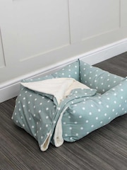 Lords and Labradors Duck Egg Spot 100% Cotton Dog Box Bed - Image 2 of 2