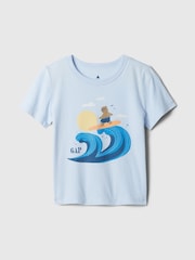 Gap Blue Surf Graphic Short Sleeve Crew Neck Baby T-Shirt (Newborn-5yrs) - Image 1 of 2