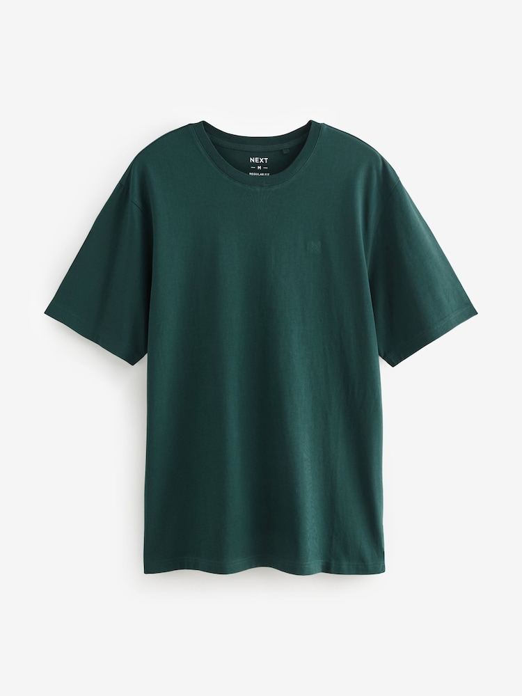 Blue/Green/Burgundy/Tan Regular Fit T-Shirts 4 Pack - Image 10 of 14