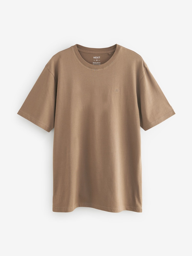 Blue/Green/Burgundy/Tan Regular Fit T-Shirts 4 Pack - Image 11 of 14