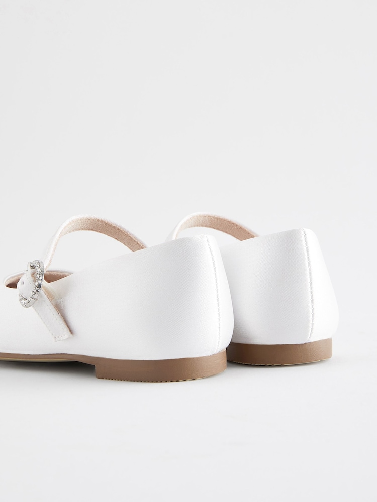 Blanc - Flower Filles Occasion Mary Jane Chaussures - Image 4 of 5