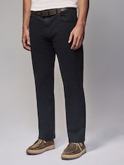 Blue Deep Straight Fit Belted Authentic Jeans - Image 1 of 9
