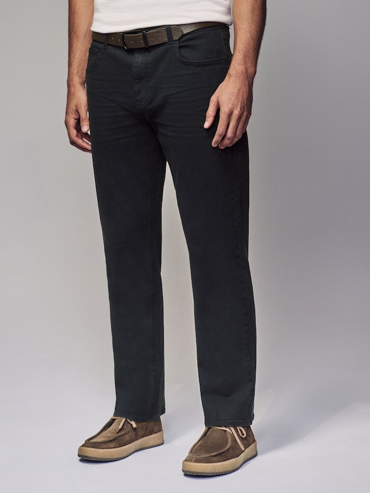 Blue Deep Straight Fit Belted Authentic Jeans - Image 1 of 9