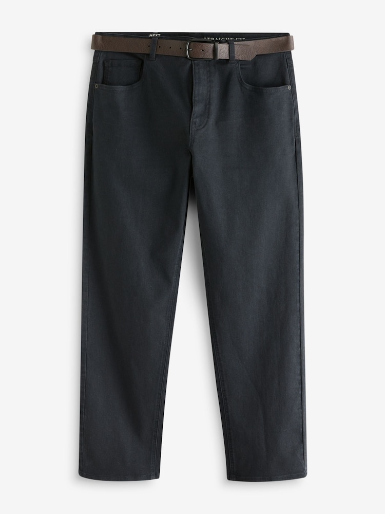 Blue Deep Straight Fit Belted Authentic Jeans - Image 6 of 9