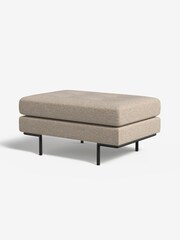 MADE.COM Basket Weave Natural Stone Harlow Footstool - Image 1 of 3