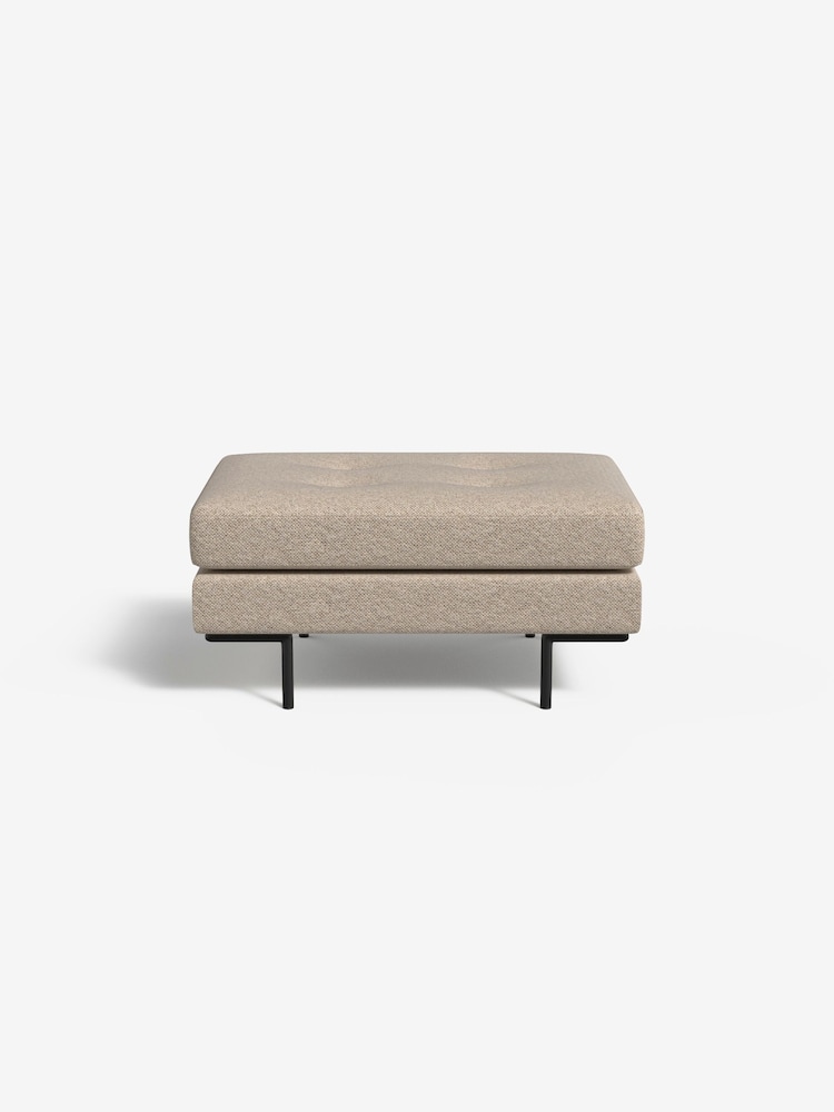 MADE.COM Basket Weave Natural Stone Harlow Footstool - Image 2 of 3
