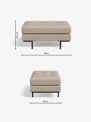 MADE.COM Basket Weave Natural Stone Harlow Footstool - Image 3 of 3