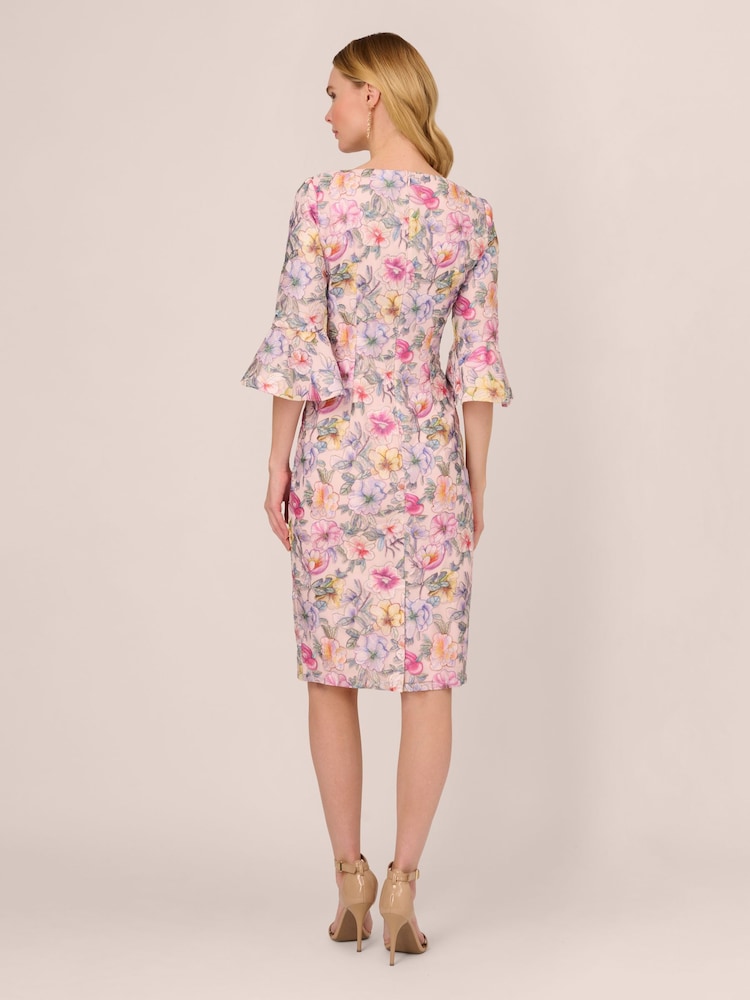 Adrianna Papell Pink Floral Printed Short Dress - Image 2 of 7