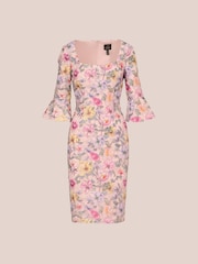Adrianna Papell Pink Floral Printed Short Dress - Image 6 of 7