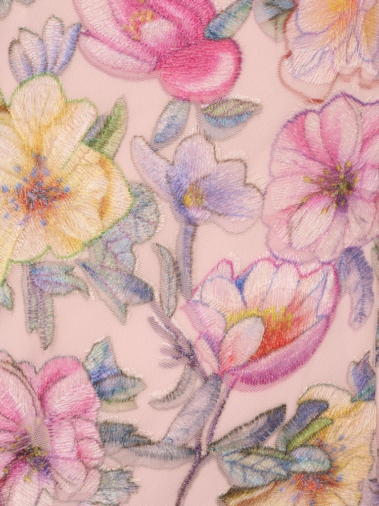 Adrianna Papell Pink Floral Printed Short Dress - Image 7 of 7