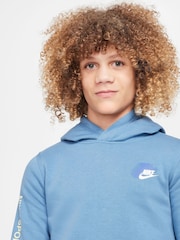 Nike Aegean Blue Multi Logo Overhead Hoodie - Image 3 of 7
