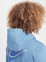 Nike Aegean Blue Multi Logo Overhead Hoodie - Image 6 of 7