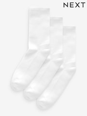 White Cushion Sole Ribbed Sport Ankle Socks With Arch Support 3 Pack - Image 6 of 6