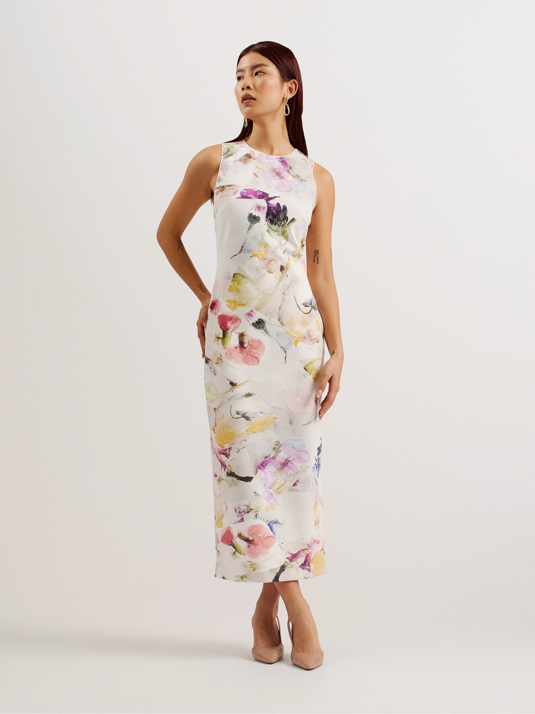 Buy Ted Baker White Printed Lilyha Scuba Bodycon Dress from Next Luxembourg