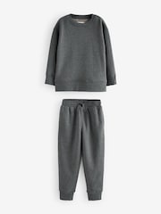 Charcoal Grey Fleece Lined Loungewear 100% Cotton Pyjamas (3-16yrs) - Image 4 of 8