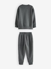 Charcoal Grey Fleece Lined Loungewear 100% Cotton Pyjamas (3-16yrs) - Image 5 of 8