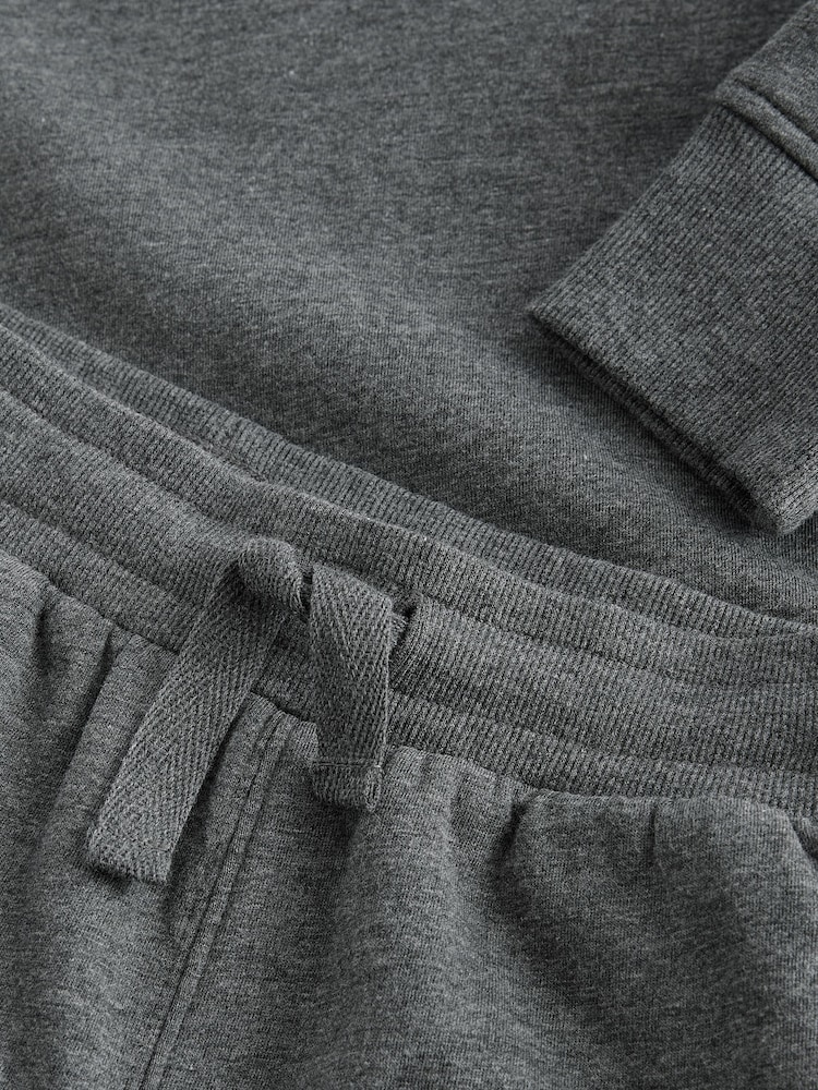 Charcoal Grey Fleece Lined Loungewear 100% Cotton Pyjamas (3-16yrs) - Image 8 of 8