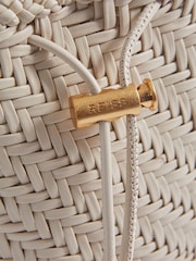 Reiss White Berti Woven Leather Bucket Bag - Image 5 of 5