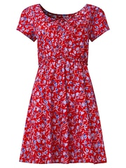 Joe Browns Red 100% Cotton Ditsy Print Scoop Neck Mini Dress - Image 7 of 7