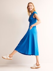 Boden Blue Chloe Notch Jersey Midi Dress - Image 2 of 6