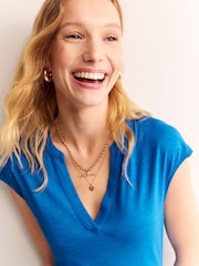 Boden Blue Chloe Notch Jersey Midi Dress - Image 3 of 6