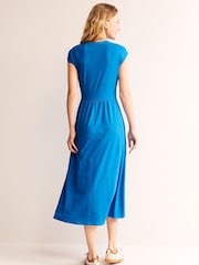 Boden Blue Chloe Notch Jersey Midi Dress - Image 4 of 6